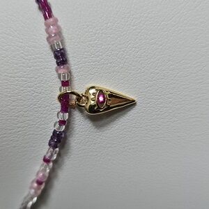Evil Eye Purple Beaded Necklace
